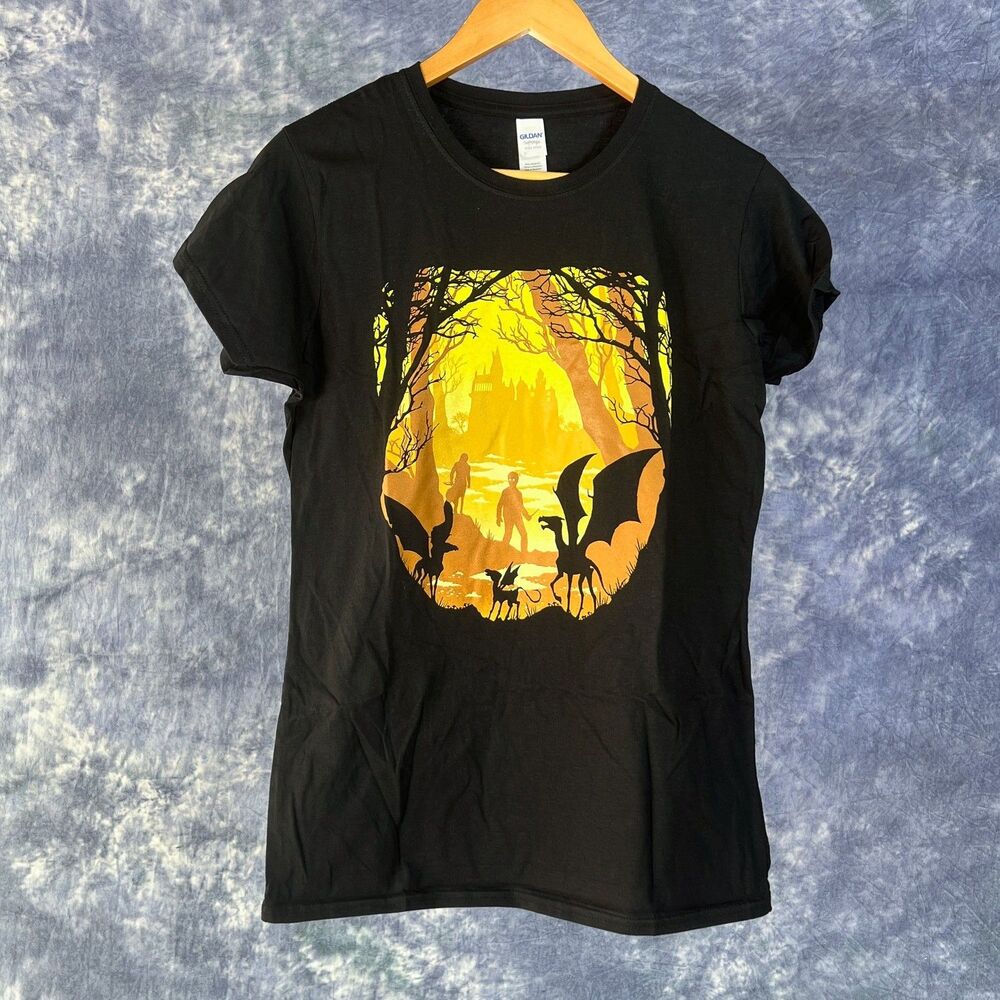 Harry Potter Forbidden Forest Thestral Black T-Shirt Sz XL